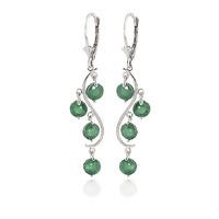 emerald dream catcher drop earrings 40ctw in 9ct white gold