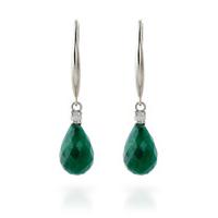 emerald and diamond drop earrings 66ctw in 9ct white gold