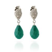 Emerald and Diamond Droplet Earrings 6.6ctw in 9ct White Gold