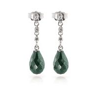 Emerald and Diamond Chain Droplet Earrings 6.6ctw in 9ct White Gold