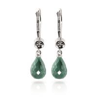 emerald and diamond illusion drop earrings 66ctw in 9ct white gold