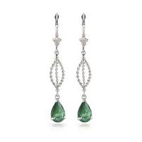 Emerald Sceptre Drop Earrings 2.0ctw in 9ct White Gold