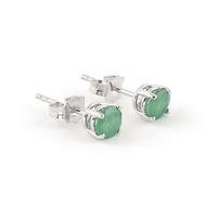 Emerald Stud Earrings 0.95ctw in 9ct White Gold