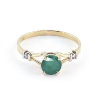 Emerald and Diamond Aspire Ring 0.6ct in 9ct Gold