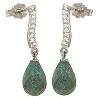 Emerald and Diamond Droplet Earrings 6.6ctw in 9ct White Gold