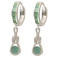 Emerald Loop Knot Huggie Earrings 0.8ctw in 9ct White Gold