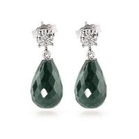 Emerald and Diamond Illusion Stud Earrings 17.6ctw in 9ct White Gold