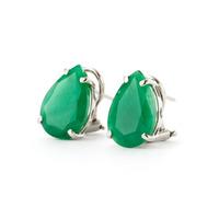 emerald droplet stud earrings 70ctw in 9ct white gold