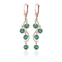 Emerald Dream Catcher Drop Earrings 4.0ctw in 9ct Rose Gold