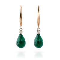 Emerald and Diamond Drop Earrings 6.6ctw in 9ct Rose Gold