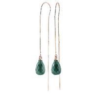 Emerald Scintilla Briolette Earrings 6.6ctw in 9ct Rose Gold