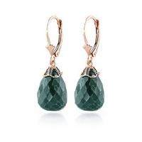 Emerald Crown Briolette Drop Earrings 29.6ctw in 9ct Rose Gold