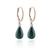 emerald and diamond stem drop earrings 176ctw in 9ct rose gold