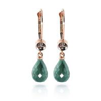 emerald and diamond illusion drop earrings 66ctw in 9ct rose gold