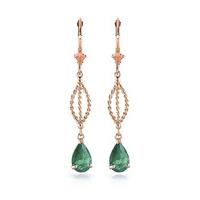 Emerald Sceptre Drop Earrings 2.0ctw in 9ct Rose Gold