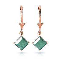 Emerald Alexandra Drop Earrings 2.9ctw in 9ct Rose Gold