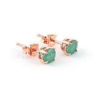 emerald stud earrings 095ctw in 9ct rose gold