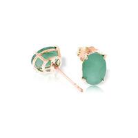 Emerald Stud Earrings 1.5ctw in 9ct Rose Gold