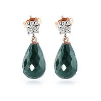 Emerald and Diamond Illusion Stud Earrings 17.6ctw in 9ct Rose Gold