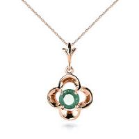 Emerald Corona Pendant Necklace 0.55ct in 9ct Rose Gold