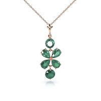 Emerald Blossom Pendant Necklace 3.15ctw in 9ct Rose Gold