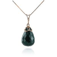 Emerald Tiara Briolette Pendant Necklace 14.8ct in 9ct Rose Gold