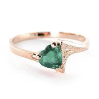 Emerald Devotion Heart Ring 1.0ct in 9ct Rose Gold