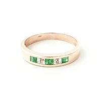 emerald and white topaz ring 078ctw in 9ct rose gold