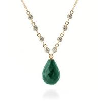 Emerald and Diamond Pendant Necklace 14.8ct in 9ct Gold