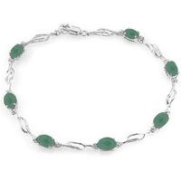 emerald and diamond tennis bracelet 35ctw in 9ct white gold