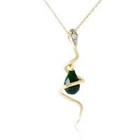 Emerald and Diamond Serpent Pendant Necklace 3.3ct in 9ct Gold