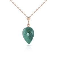 Emerald Briolette Pendant Necklace 12.9ct in 9ct Rose Gold