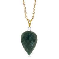 emerald and diamond pendant necklace 129ct in 9ct gold