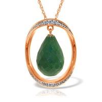 emerald and diamond pendant necklace 135ct in 9ct rose gold