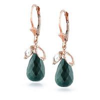 Emerald Snowdrop Earrings 18.6ctw in 9ct Rose Gold