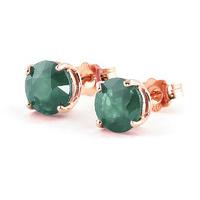 Emerald Stud Earrings 3.3ctw in 9ct Rose Gold