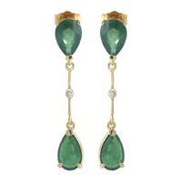 Emerald and Diamond Drop Earrings 15.0ctw in 9ct Gold