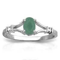 emerald and diamond ring 05ct in 9ct white gold