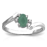 Emerald and Diamond Ring 0.5ct in 9ct White Gold