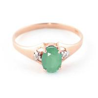 Emerald and Diamond Desire Ring 1.25ct in 9ct Rose Gold