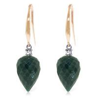 Emerald and Diamond Drop Earrings 25.8ctw in 9ct Rose Gold