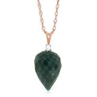 emerald and diamond pendant necklace 129ct in 9ct rose gold