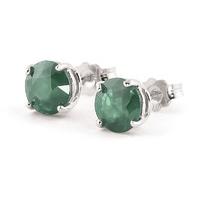 Emerald Stud Earrings 3.3ctw in 9ct White Gold