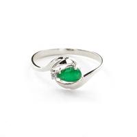 Emerald and Diamond Flare Ring 0.5ct in 9ct White Gold