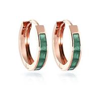 Emerald Huggie Earrings 0.8ctw in 9ct Rose Gold