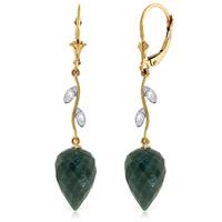 Emerald and Diamond Drop Earrings 25.7ctw in 9ct Gold