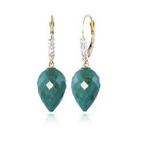 Emerald and Diamond Drop Earrings 25.8ctw in 9ct Gold