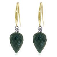 Emerald and Diamond Drop Earrings 25.8ctw in 9ct Gold