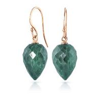 Emerald Briolette Drop Earrings 25.8ctw in 9ct Rose Gold