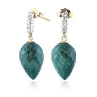 Emerald and Diamond Stud Earrings 25.8ctw in 9ct Gold